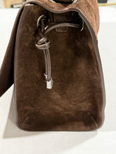 Load image into Gallery viewer, Christian Louboutin Chocolate Brown Suede Shoulder Flap Bag
