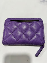 Load image into Gallery viewer, Chanel Purple Caviar Zippy Card Case
