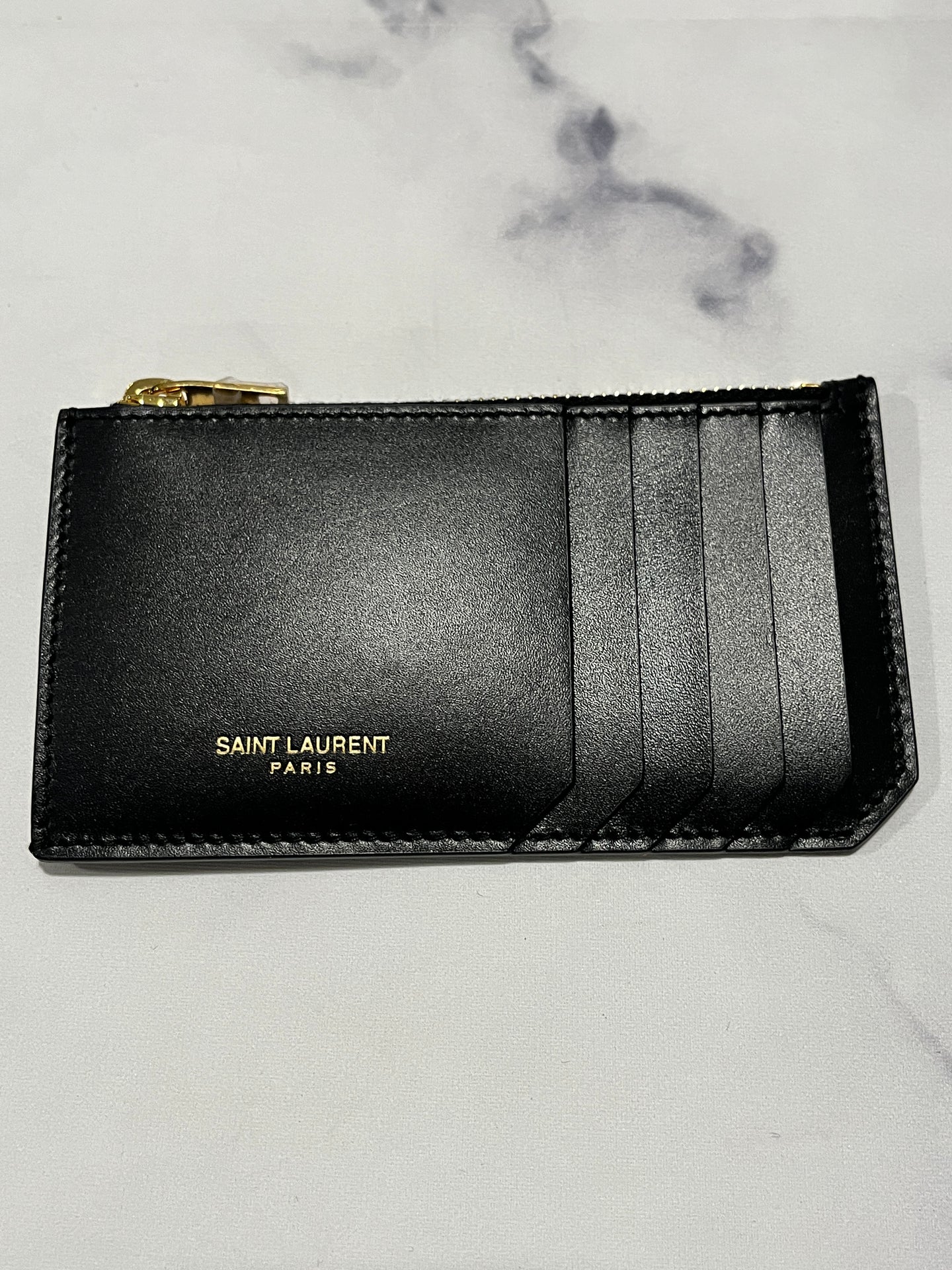 Saint Laurent Black Zip Card Case