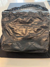 Load image into Gallery viewer, Chanel 22 Black on Black Hobo
