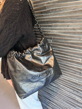 Load image into Gallery viewer, Chanel 22 Black on Black Hobo
