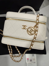 Load image into Gallery viewer, Chanel 25A White Caviar GHW Tophandle Crossbody Vanity Bag
