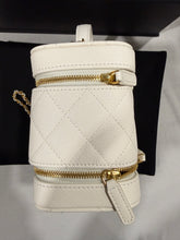 Load image into Gallery viewer, Chanel 25A White Caviar GHW Tophandle Crossbody Vanity Bag

