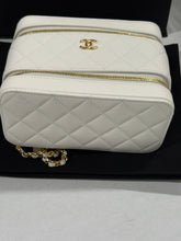 Load image into Gallery viewer, Chanel 25A White Caviar GHW Tophandle Crossbody Vanity Bag
