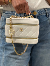 Load image into Gallery viewer, Chanel 25A White Caviar GHW Tophandle Crossbody Vanity Bag
