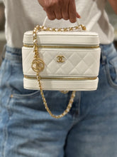 Load image into Gallery viewer, Chanel 25A White Caviar GHW Tophandle Crossbody Vanity Bag
