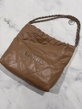 Load image into Gallery viewer, Chanel 22 Tan Hobo Silver Hardware
