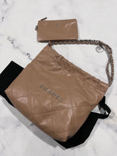 Load image into Gallery viewer, Chanel 22 Tan Hobo Silver Hardware
