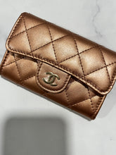 Load image into Gallery viewer, Chanel Rosegold Lambskin Flap Card Case
