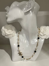 Load image into Gallery viewer, Chanel CC Pearl Crystal Black Pearl Choker Necklace

