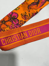 Load image into Gallery viewer, Dior Orange Hot Pink Silk Twilly

