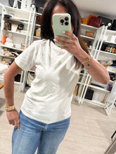 Load image into Gallery viewer, Saint Laurent Cotton Modal  White Crew Neck T Shirt
