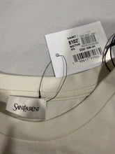 Load image into Gallery viewer, Saint Laurent Cotton Modal  White Crew Neck T Shirt
