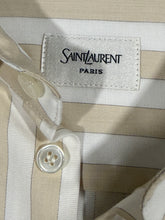 Load image into Gallery viewer, Saint Laurent Cotton Pique Striped Beige Button Front Shirt
