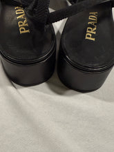 Load image into Gallery viewer, Prada Black Leather Round Toe Slingbacks
