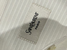 Load image into Gallery viewer, Saint Laurent Cotton Pique Striped White Button Front Shirt
