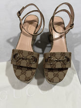 Load image into Gallery viewer, Gucci GG Monogram Lady Horsebit  Platform Sandals
