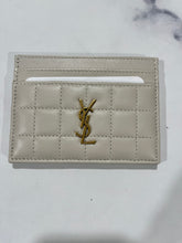 Load image into Gallery viewer, Saint Laurent Ivory Quilted Gold Hardware Card Case
