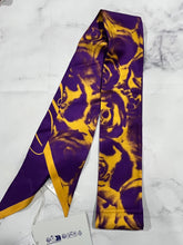 Load image into Gallery viewer, Burberry Purple Rose Skinny Silk Scarf
