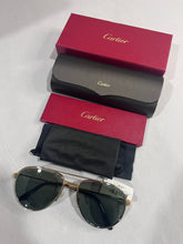 Load image into Gallery viewer, Cartier Tu-tone Santos Aviators Tu-tone 501 Sunglasses

