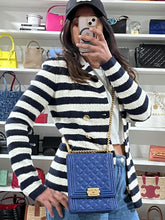 Load image into Gallery viewer, Chanel Boy North South Rectangle Cobalt Blue Caviar Crossbody Bag
