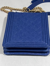 Load image into Gallery viewer, Chanel Boy North South Rectangle Cobalt Blue Caviar Crossbody Bag
