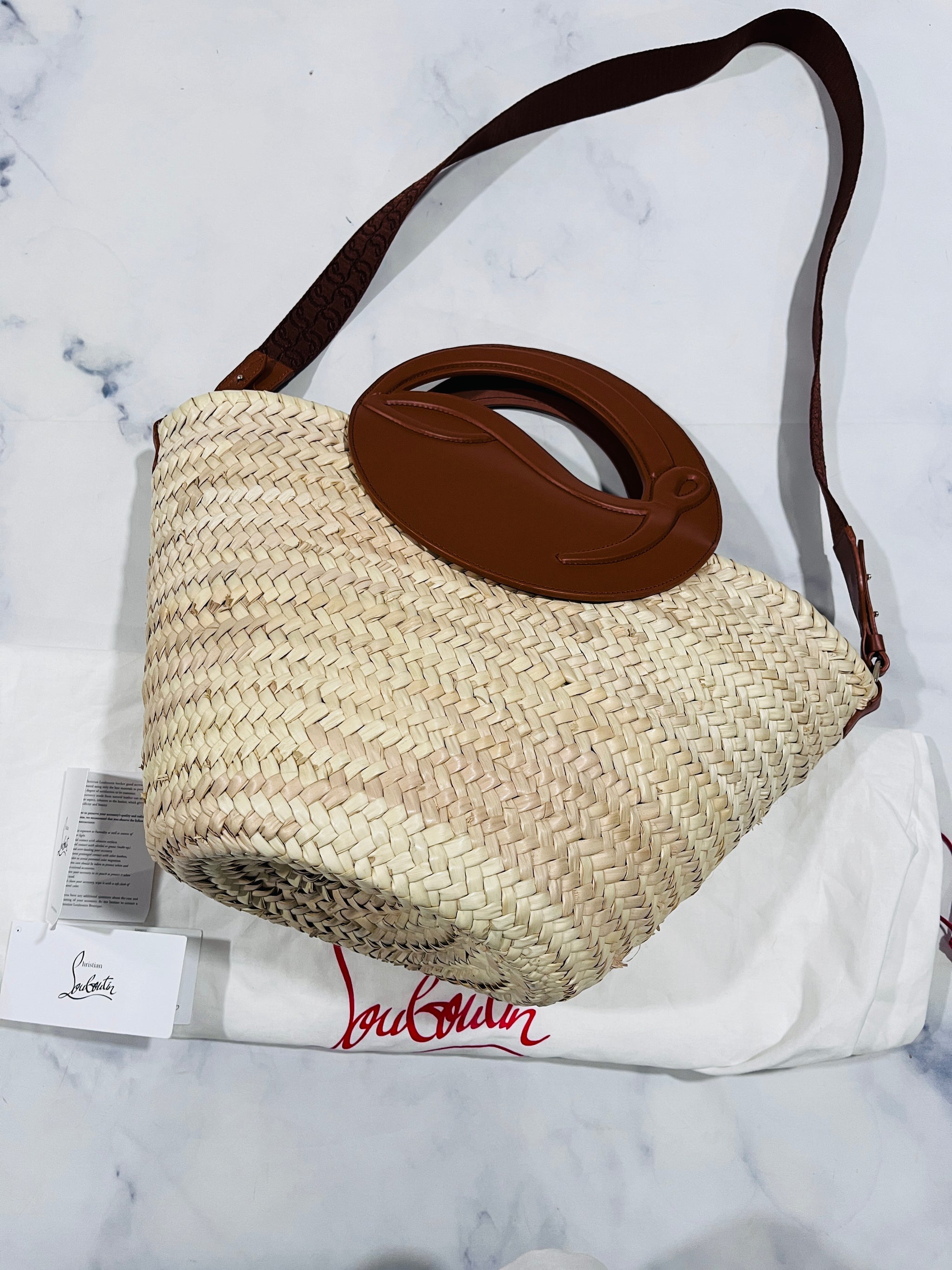 ショルダーバッグ・ポシェット Christian Louboutin Biloumoon straw and leather basket bag Biloumoon straw and leather basket bag in multicoloured