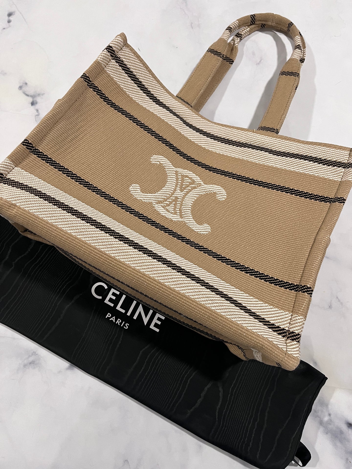 Celine Textile Thais Medium Triomphe Tote