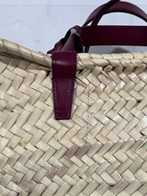 Load image into Gallery viewer, Celine Small Leather-Trimmed Palm Leaves Crimson Tote
