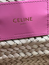 Load image into Gallery viewer, Celine Small Leather-Trimmed Palm Leaves Flamingo Pink Tote
