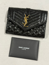 Load image into Gallery viewer, Saint Laurent YSL Cassandre Black Quilted Snap Wallet
