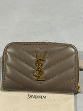 Load image into Gallery viewer, Saint Laurent YSL Cassandre Beige Zip  Card Case
