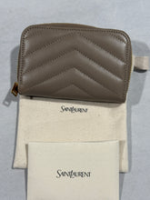 Load image into Gallery viewer, Saint Laurent YSL Cassandre Beige Zip  Card Case
