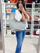 Load image into Gallery viewer, Celine Triomphe Cabas Medium Gray Leather Bag
