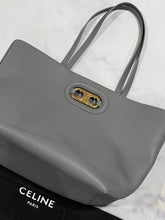 Load image into Gallery viewer, Celine Triomphe Cabas Medium Gray Leather Bag
