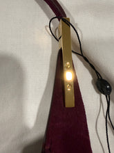 Load image into Gallery viewer, Savette Florence Plum Suede Shoulder Bag GHW
