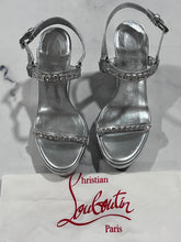 Load image into Gallery viewer, Christian Louboutin Silver Pyrastrass Metallic Wedge Sandal
