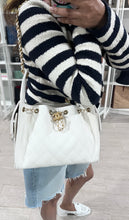 Load image into Gallery viewer, Chanel 25 White Caviar Small Shoulder Bag
