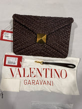 Load image into Gallery viewer, Valentino Garavani Chocolate Brown Roman Raffia Wristlet
