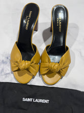 Load image into Gallery viewer, Saint Laurent YSL Mustard Leather Bianca Mule Sandals
