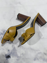 Load image into Gallery viewer, Saint Laurent YSL Mustard Leather Bianca Mule Sandals
