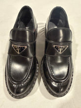 Load image into Gallery viewer, Prada Black Leather Round Toe Black Loafers
