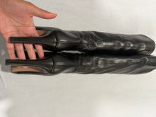 Load image into Gallery viewer, Prada Black Leather High Heel Slip On Boots
