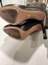 Load image into Gallery viewer, Prada Black Leather High Heel Slip On Boots
