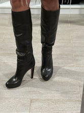 Load image into Gallery viewer, Prada Black Leather High Heel Slip On Boots

