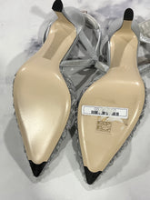 Load image into Gallery viewer, Fendi Colbri FF Mesh Silver Slingback Sandals
