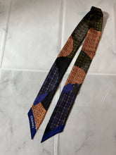 Load image into Gallery viewer, Chanel Blue Caramel Tweed Twilly Logo Scarf
