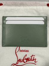 Load image into Gallery viewer, Christian Louboutin Gray Green Card Case
