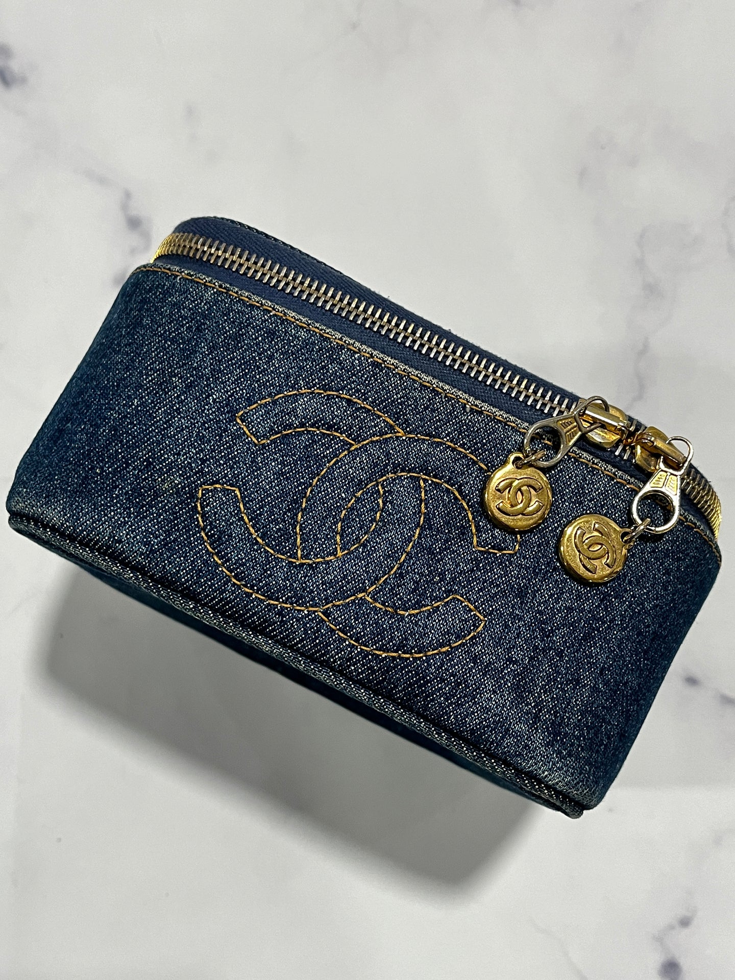 Chanel Vintage Denim Vanity GHW