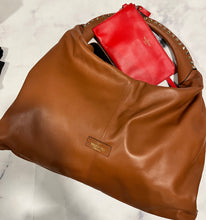 Load image into Gallery viewer, Valentino Tan Rockstud Hobo
